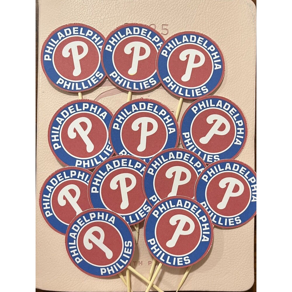 Philadelphia Phillies Cupcake Toppers Set Of 12